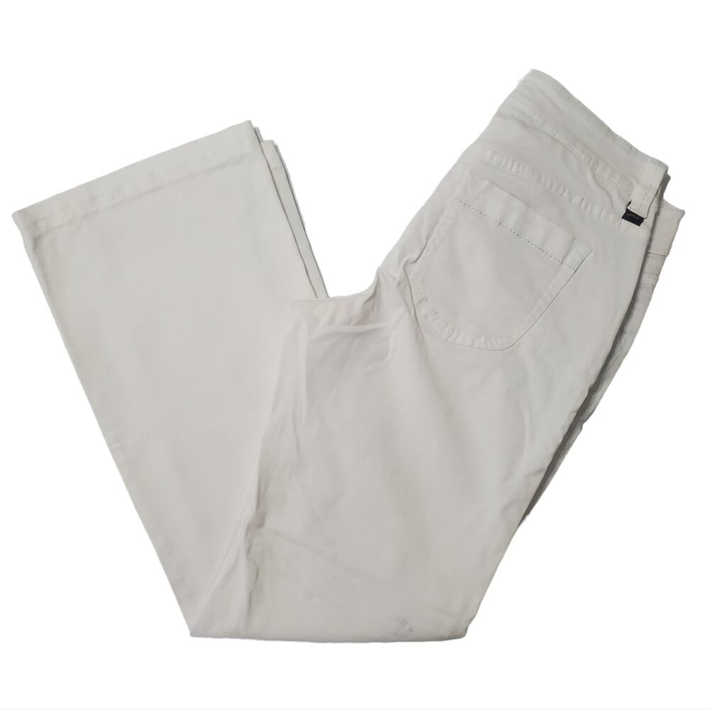 Jag Jeans Mid Rise Wide Leg Stretch Nautical Silver Buttons White Pants Jeans 8